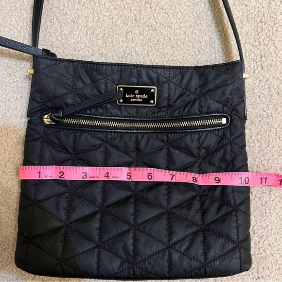 Kate Spade Black Quilted Crossbody Bag with Gold Zippers Long Strap - Picture 8 of 10